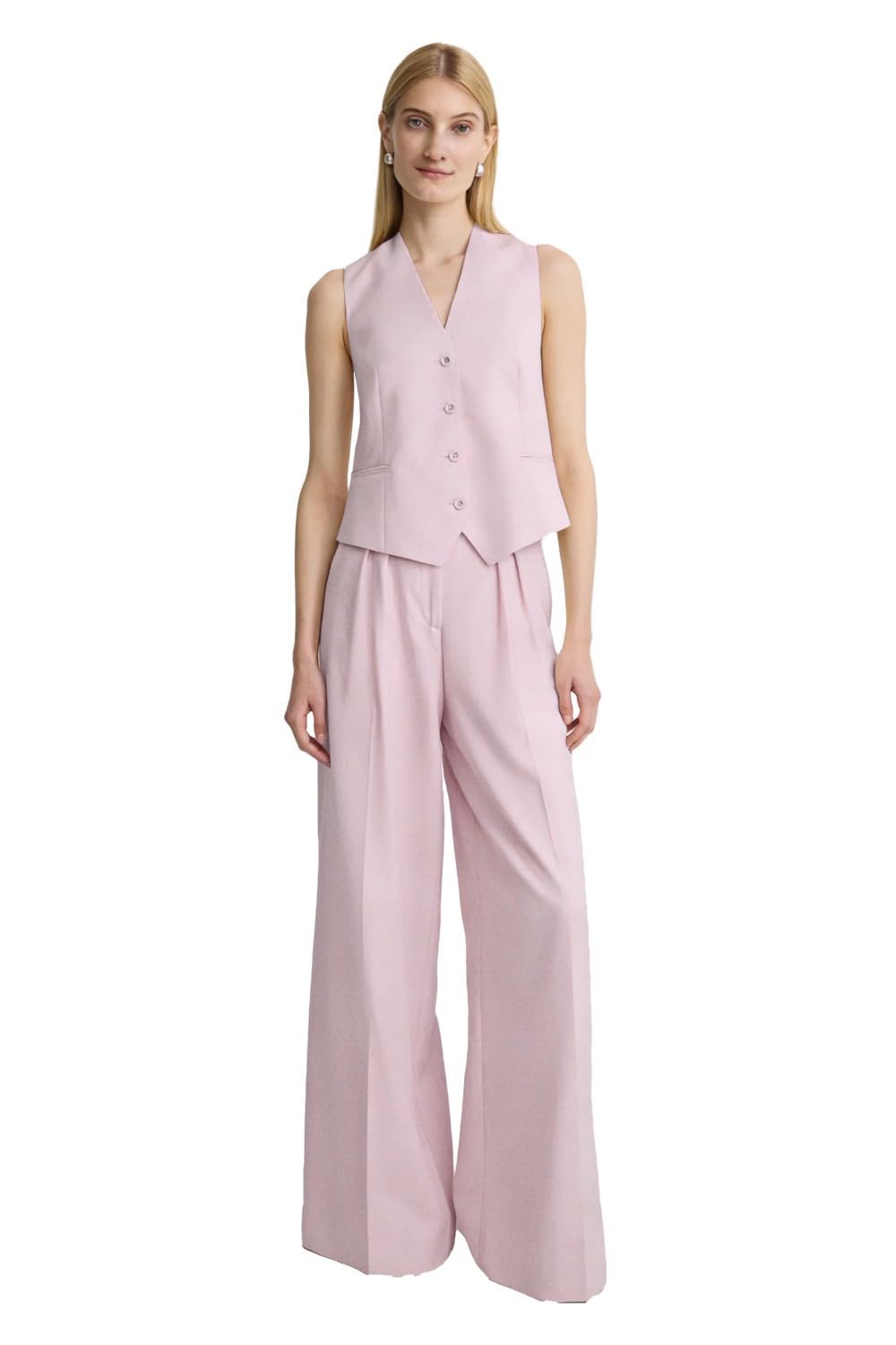 Conjunto de chaleco casual sin mangas para mujer, pantalones largos, trajes de verano elegantes para trajes de boda para mujer