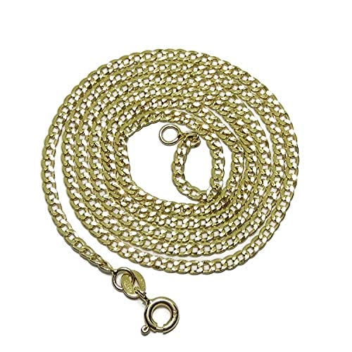 Never Say Never Cadena de Eslabones en Oro Amarillo de 18K | 60cm Largo | 4g Oro 1ª Ley Joyería Fina Italiana | Regalo Hombre Mujer