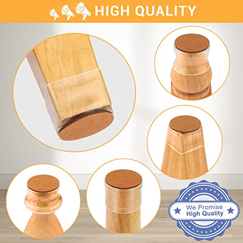 Image of 24-Pcs Extra Large Round Silicone Chair Leg Floor Protectors | Stretchy Furniture Pads & Caps Protect Hardwood Floors from Scratches & Noise and Fit Most Dining Table & Bar Stool Legs