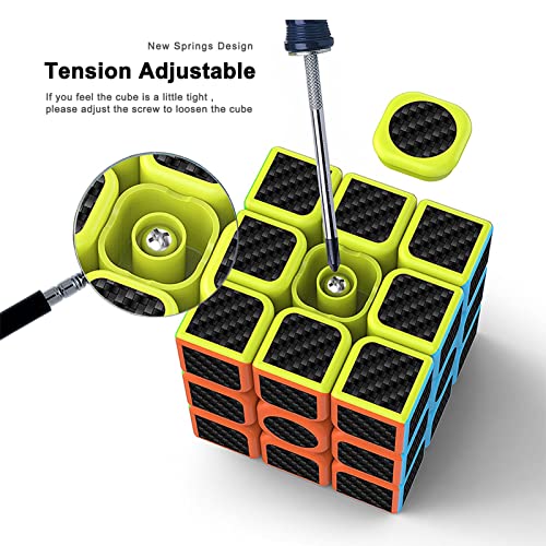Image of CFMOUR Original Speed Cube 3x3x3, Fast Magic Cube for Kids, Smooth Carbon Fiber Cubes, Puzzle Toys