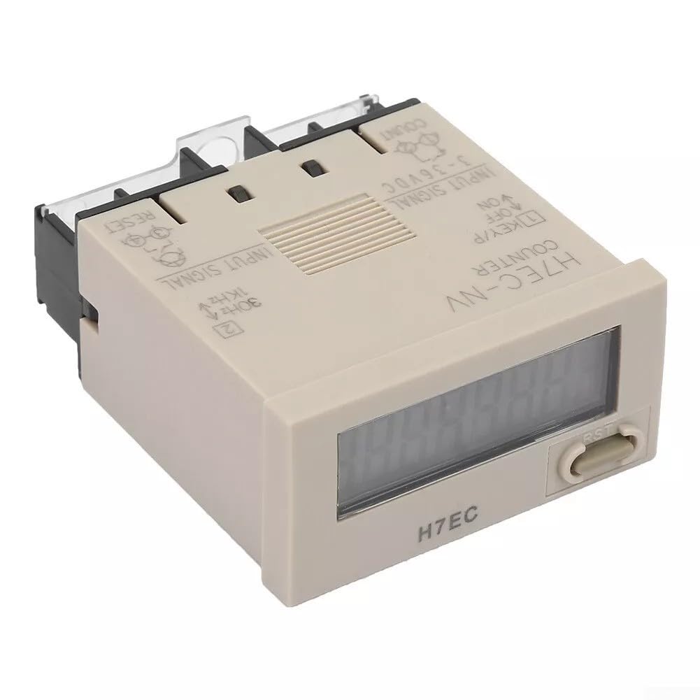 Zilimontt Digitaler elektrischer Totalisator H7EC NV mit LCD-Display für genaue Zählung in verschiedenen Gleichspannungseinstellungen, elektronischer Zähler AC 3–36 V, digital, elektrisch