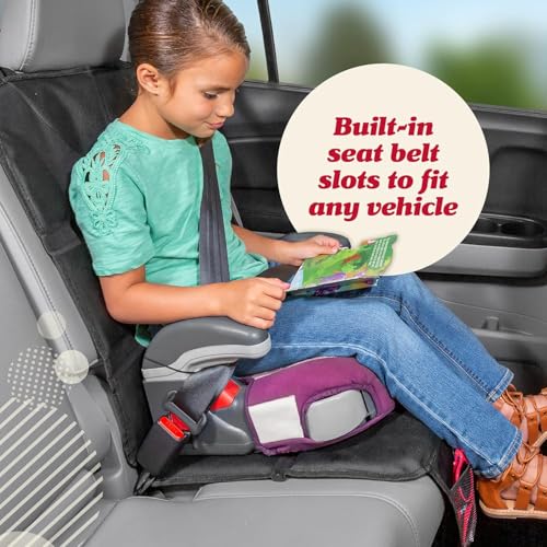 Image of Lusso Gear Car Seat Cover & Protector - 2-Pack Waterproof Non-Slip Protector - Mesh Pocket Organizer - Universal Fit for Convertible & Toddler Car Seats, Black