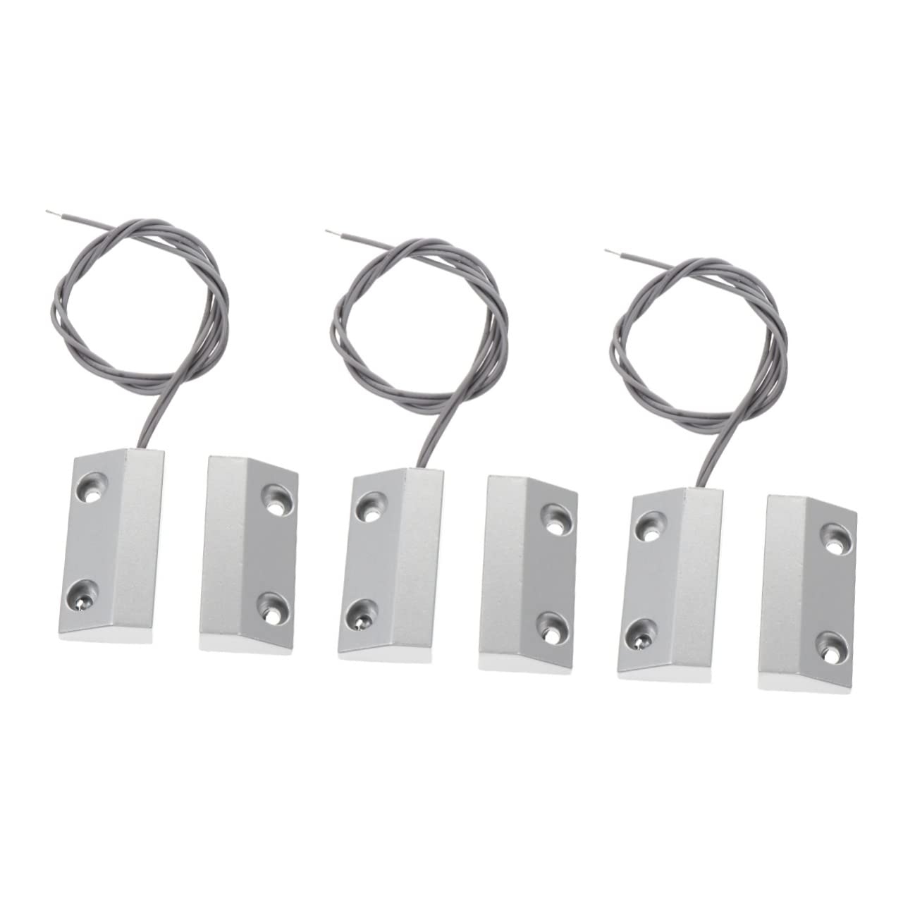 jojofuny 3ensembles Détecteur De Porte Magnétique Zinc Alliage Alarme pour Fenêtres Et Portes Système De Sécurité pour Garage Et Entrepôts