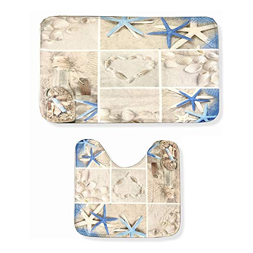 Badteppich-Set Mit Strandmotiv - Waschbar In Zwei Größen