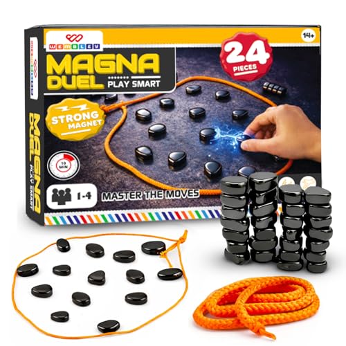 Image of Wembley Sizzle Magnet Game for Boys & Girls | Strategy Board Game for Adults Family | Classic Birthday Gift Night Game for Teens 15+ Years 2-4 Players | Travel-Friendly Magnetic Attraction Toys