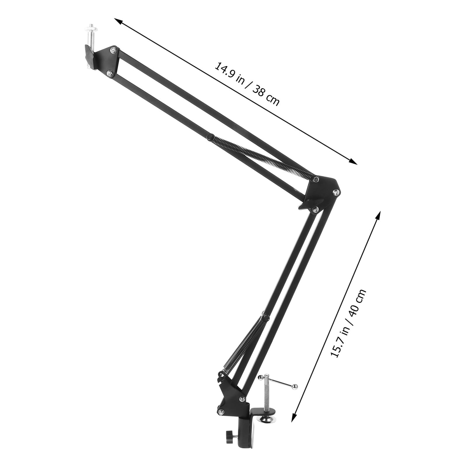 Support de Webcam Métallique Pince de Bureau, Bras Articulé Réglable 1/4 pour Fixation Caméra, Angle et Hauteur Ajustables, Utilisation Polyvalente pour Streaming