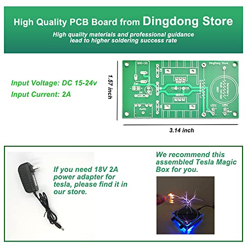 Image of ISolderStore DIY Mini Tesla Coil Kit 15W Electronic DIY Kits Mini Music Tesla Coil Plasma Speaker Soldering Practice Kit DIY Soldering Project for Soldering Skill Practice