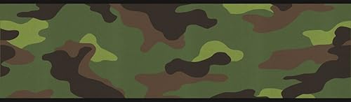 Camuflaje Camo Papel pintado pared frontera - Verde