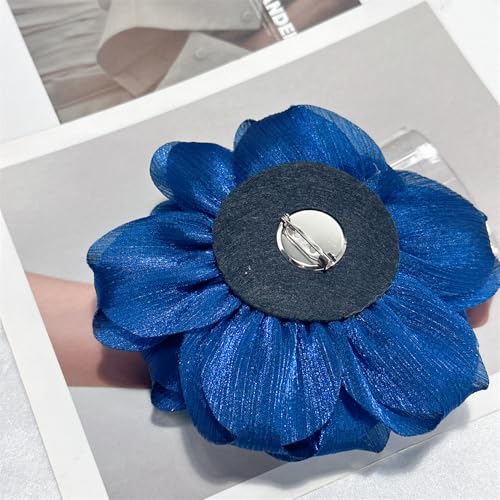 Image of Flash Camellia Flower Brooch Pin for Women Men Elegant Texture Fabric Dahlia Rose Floral Brooches Lapel Pins Dainty Wedding Holiday Party Costume Dress Accessories Jewelry