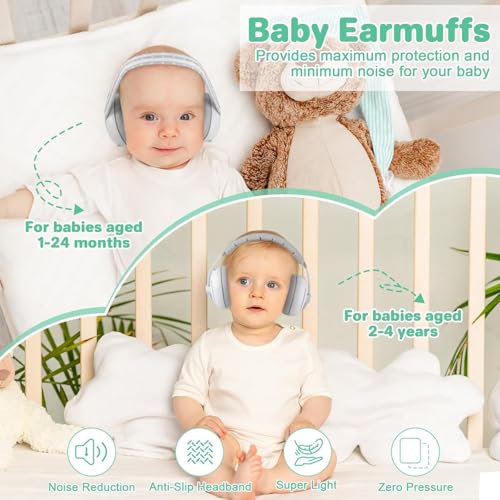 Image of Baby Ear Muffs Noise Protection for Infants & Toddlers to 1-48 Months,Adjustable, Lightweight,Foldable Noise Cancelling Headphones