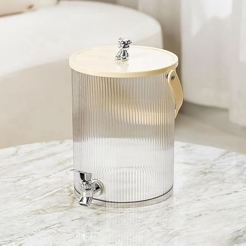 CokBlu プラスチック製 大容量3.5L/5Lドリンクディスペンサー飲料分配器 / 冷水差し/ティーポット 水道栓付き 蓋付き・持ち手付き 冷蔵庫対応 麦茶・ジュース・お茶用 家庭用・業務用・来客用・屋外パーティー適合 割れにくくメンテナンス容易 ファ