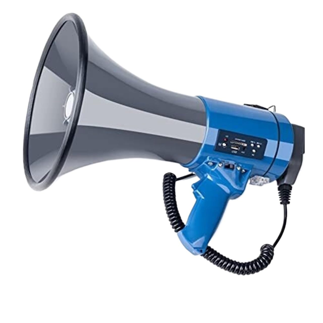 Hailer Megafon, tragbar, mit Glocke, Sprachaufnahme, Megafon, mit abnehmbarem Mikrofon, für Outdoor-Megafon, für Sport