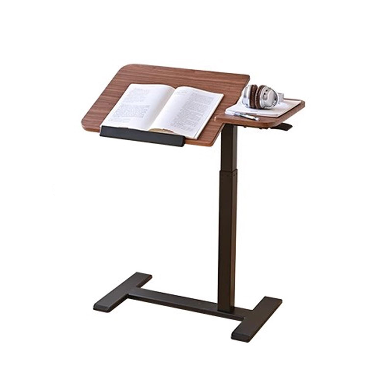 Overbed - Mesita de noche de altura ajustable, escritorio móvil rodante para laptop, mesa auxiliar con mesa abatible para hospital y uso doméstico
