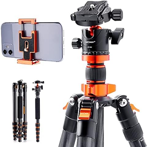 Trípode de cámara K&F Concept SA255C1 de Carbono con Rótula de Bola Cover