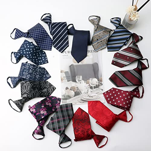 Image of Mens Ties, Mens Zipper Ties Neckties for Men, Silky Zip Up Ties, Men's Pretied Ties Set