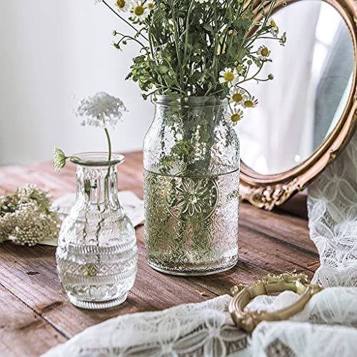 Vase gaufré en verre rétro français pour sublimer les petits espaces sombres - 4