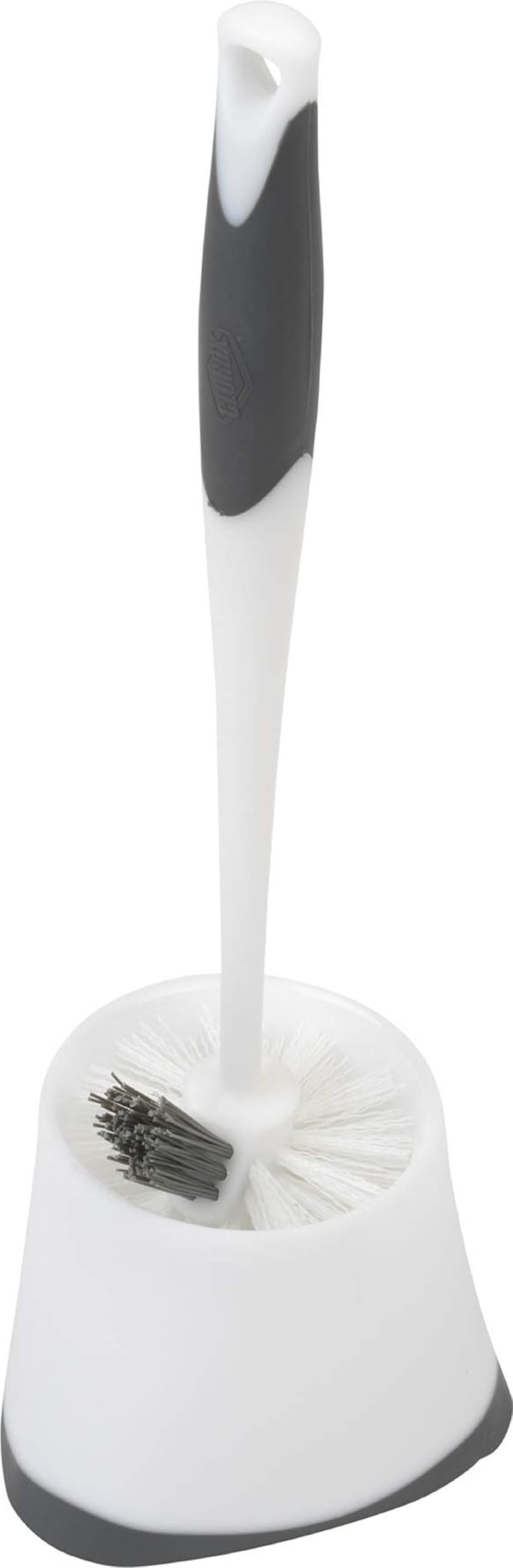 Clorox Corner Toilet Bowl Brush with Under-Rim Scrubber and Storage Caddy