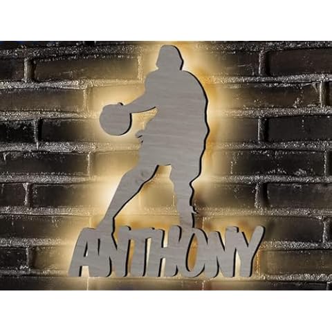 Personalized Wooden Basketball Gifts, Unique Home Decor LED Night Light Personalized with Name for Boys Coach Men Girls Team Cover