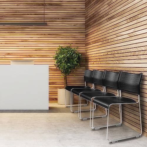 Regency Eris Stack Chair, 4 Pack, Grey #TOP4