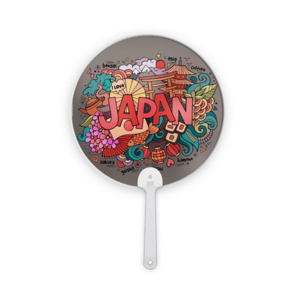 Éventail portable rond Japon - Restez au frais avec style face à la chaleur