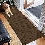 Biscpro Door Mat, 50x150cm DoorMat Indoor Washable, Doormat Indoor Dirt Trapper Non-slip,Absorbent Inside Entrance Rug Mat for Entryway,Patio,Garden,Laundry Room,Pets - Dark Brown