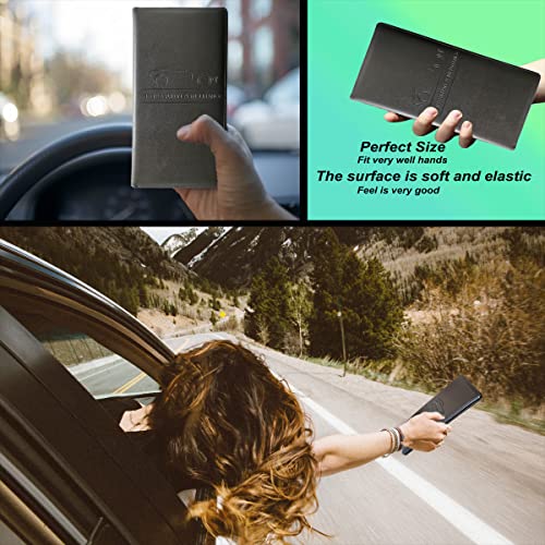 Image of Premium Faux Leather Car Registration and Insurance Faux Holder ,Black Registration Insurance Card Holder ,Glove Box Organizer Makes Your Documents In Order.