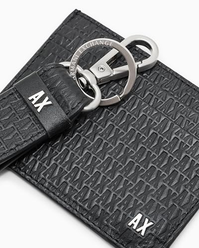 Armani Exchange Men's All Over Logo Card Holder, Black, One Size3