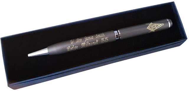 MASONIC PEN PERSONALISED GIFT ENGRAVED WITH ANY NAME, LODGE NAME & LODGE NUMBER
