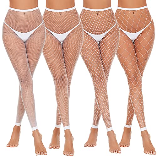Avidlove Women High Waist Tights Footless Fishnet Stocking Thigh High Pantyhose White #TOP16