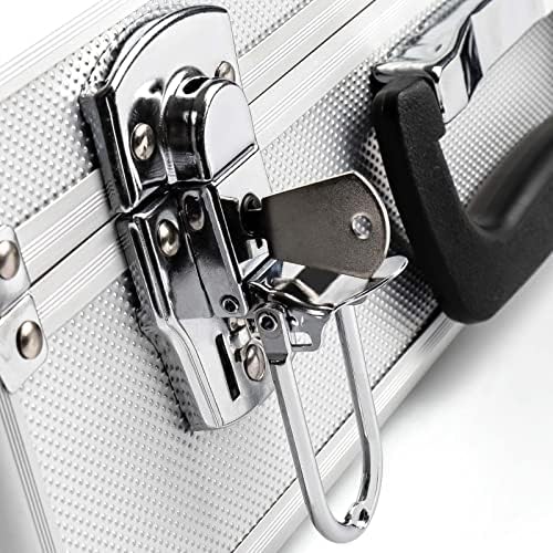 Queiting Lockable Flight Case Portable Aluminium Box Silver Carrying Case for Measurement Instruments Storage Toolbox (400 x 240 x 125 mm)