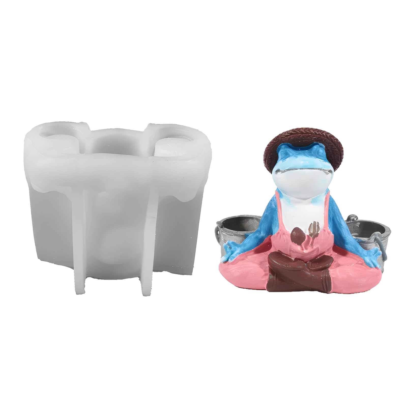 hogtnd Handmade Sitting Frog Candle Making Molds Durability Funny Animal Figure Craft Home Decor Gift Candle Holder