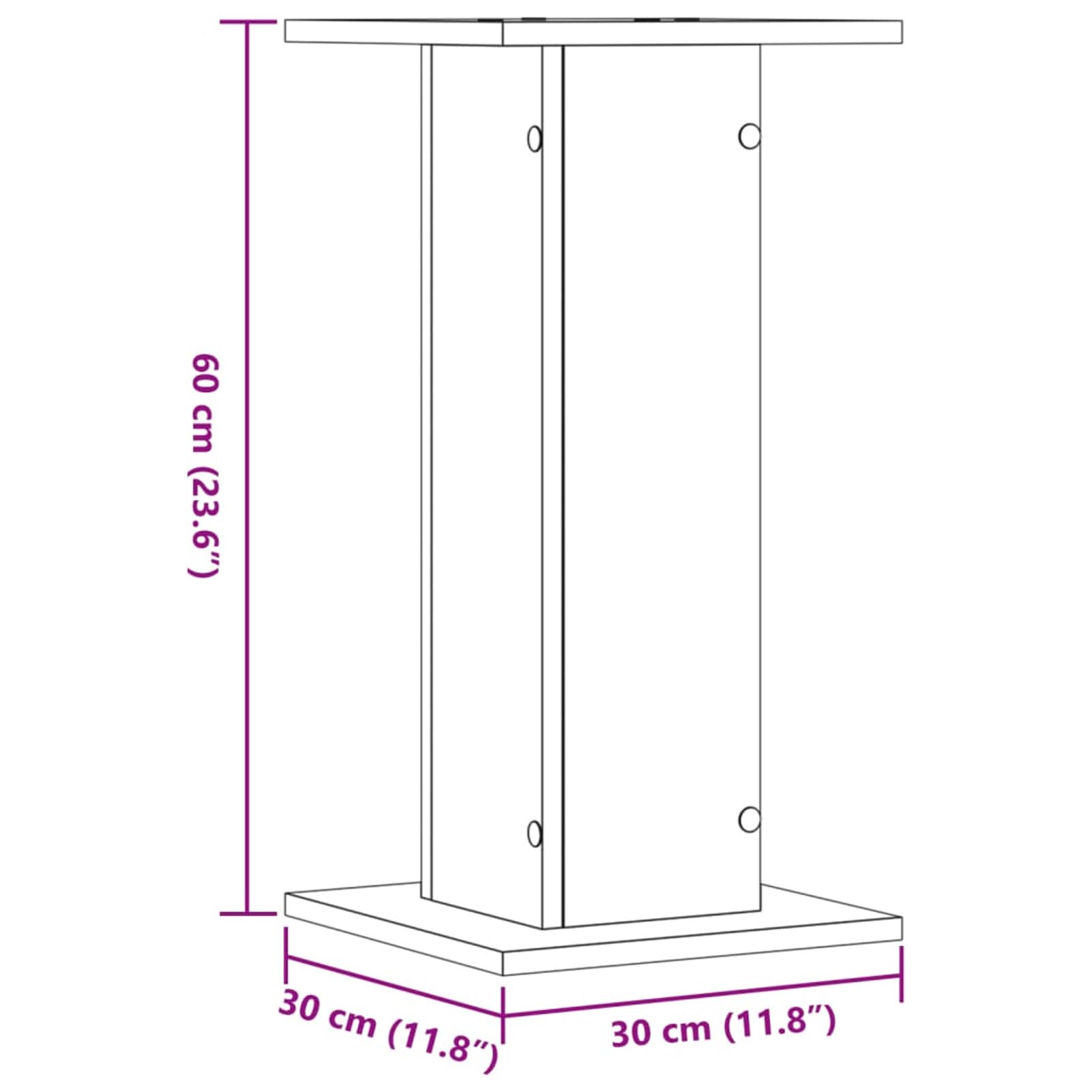 Supporti Altoparlanti 2 pz Grigio 30x30x40 cm Legno Multistrato,Stand per Altoparlanti,Supporto per Altoparlanti da Tavolo,Supporti Altoparlanti-852657