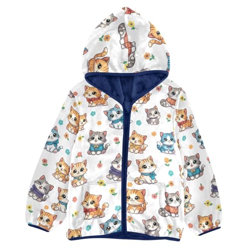CHIFIGNO Cute Cats Boys Comfy Thick Sweatshirt Jacket with Polar Fleece Lining 3T