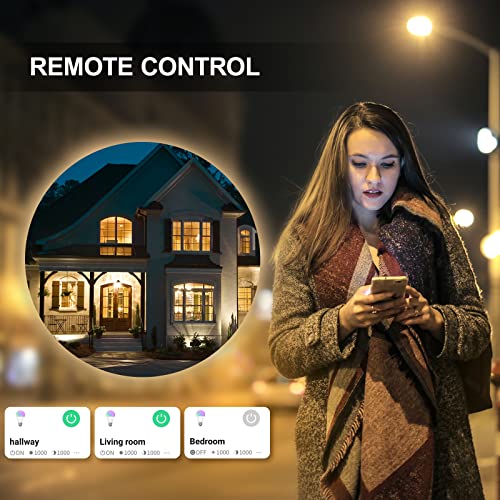 Makytwow A15 Led Smart Bulb, Compatible With Alexa, Google Home, Smartthings, E12 Based Wifi Bulbs, 5W=40W, Color Changing, Voice/App Remote Control,, No Hub Required, Ceiling Fan Light, 1 Pack #TOP1