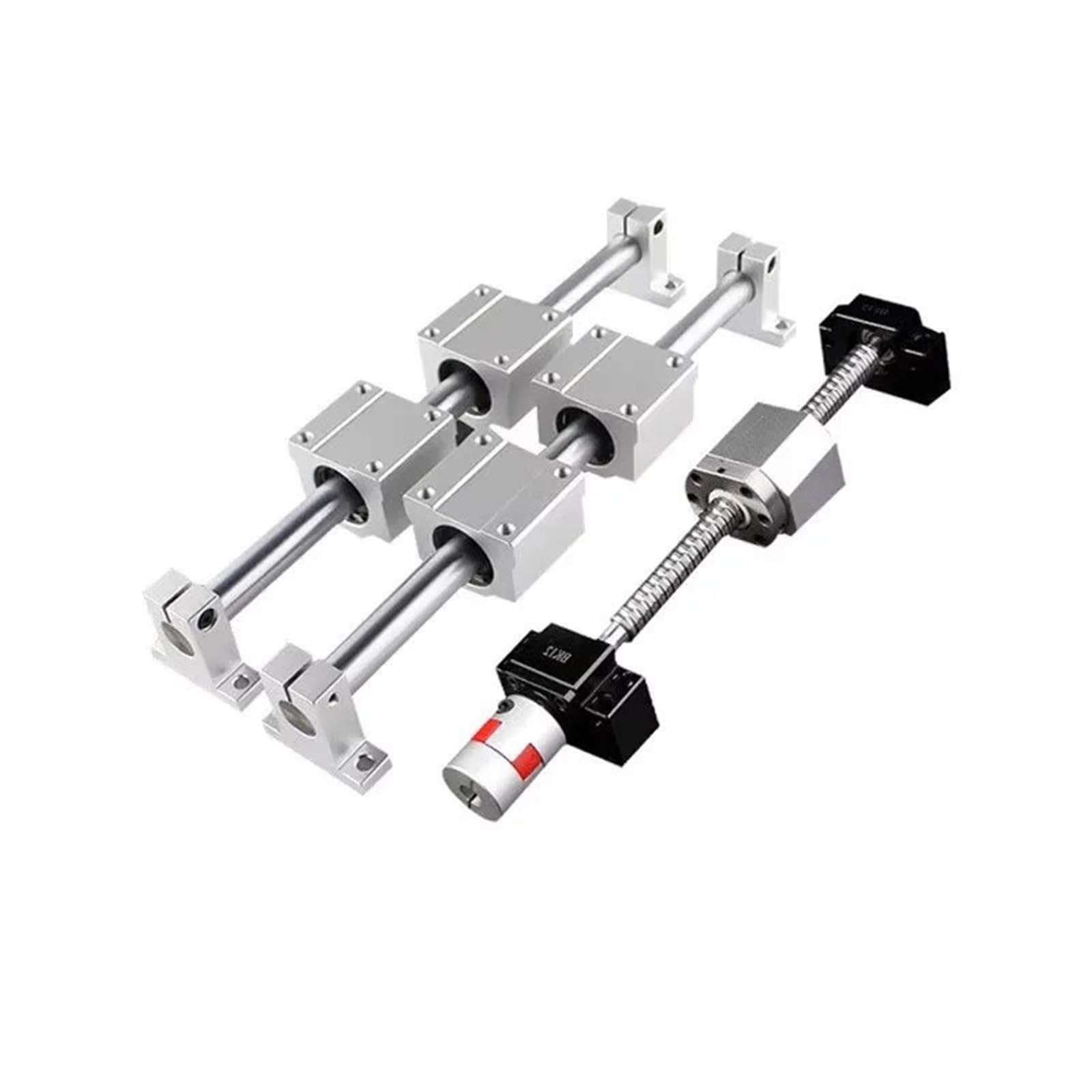 Set di mandrini a sfera per asse ottico, albero lineare, OD 12 mm, 16 mm + SCS12UU SCS16UU blocchi cuscinetti lineari SK12, SK16 e SFU1605 (SCS16LUU BKBF12,250 mm)