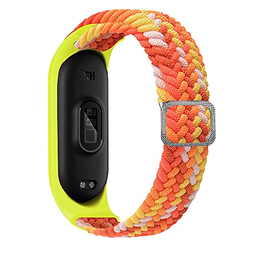 Correia compatível para Xiaomi Mi Band 6 5 4 3, pulseira de reposição esportiva de nylon elástico aj