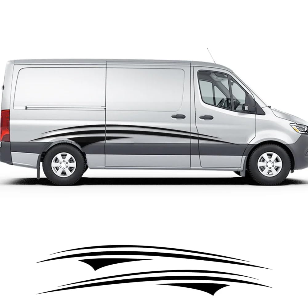 2 pezzi Van adesivi laterali per porte strisce grafiche kit copertura Auto Body Decor Camper Car Van per cavalli Caravan RV decalcomanie in vinile Accessori