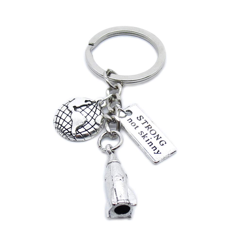 4044 Charms 1 Piece Keychain Keyring Jewellery Clasps Suppliers JR0V7I Ship Space Missile Signs Tag Strong Earth Globe