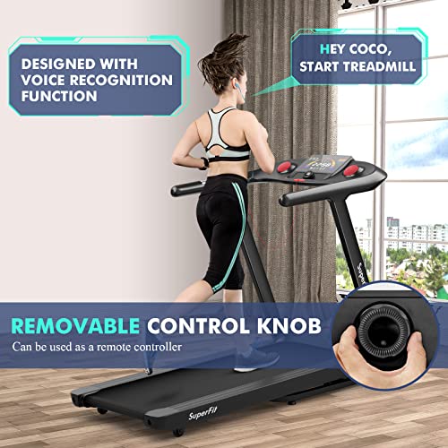 Image of Goplus 4.75HP Folding Treadmill with 15% Auto Incline, Electric Superfit Treadmill w /Voice and APP Control, 20 Preset Programs, LED Touch Screen, Walking Jogging Running Machine for Home Office