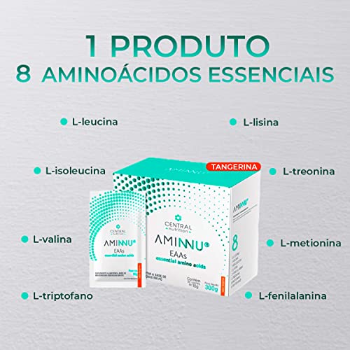 Aminnu 10g Com 30 Sachês - Central Nutrition - Sabor Tangerina e Limão (Tangerina)