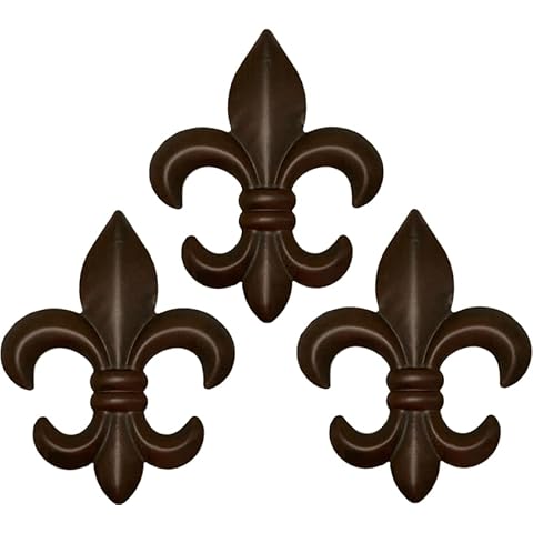 Top Brass 6" Metal Fleur De Lis Wall Decor Art (3 Pack) - New Orleans Style Home Decor Cover
