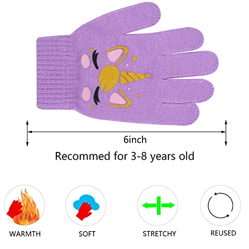 Kids Winter Gloves - 5-6 Pairs Knitted Warm Gloves for 3-8 Years Old Boys Girls2