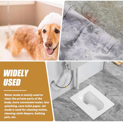 Bidet Edelstahl Handbrause,Toilettensprühgerät Bidet Handbrause Set, Muslimische Edelstahl Dusche Und Baby-StoffwindelsprüH Kit mit Wasserhahnspender,Schlauch und Hakentoilette,Wandhalterung (Schwarz)