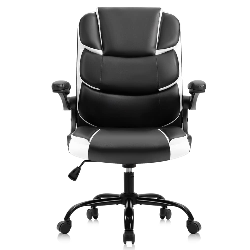 CGTENBS Office Chairs Desk Chair Black Leather Computer Armchair for Man and Women