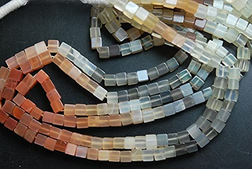 Pierre de lune naturelle cube 5mm pour créer des bijoux élégants au quotidien