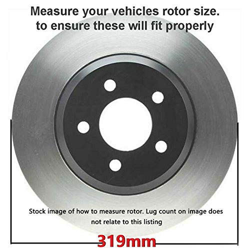 Image of Detroit Axle - Front Brake Kit for 1996-2002 Toyota 4Runner, 2004 Tacoma 6 | Lugs w /Vehicle Stability Control Replacement Drilled & Slotted Brake Rotors and Ceramic Brake Pads: 12.54 inch inch Rotors