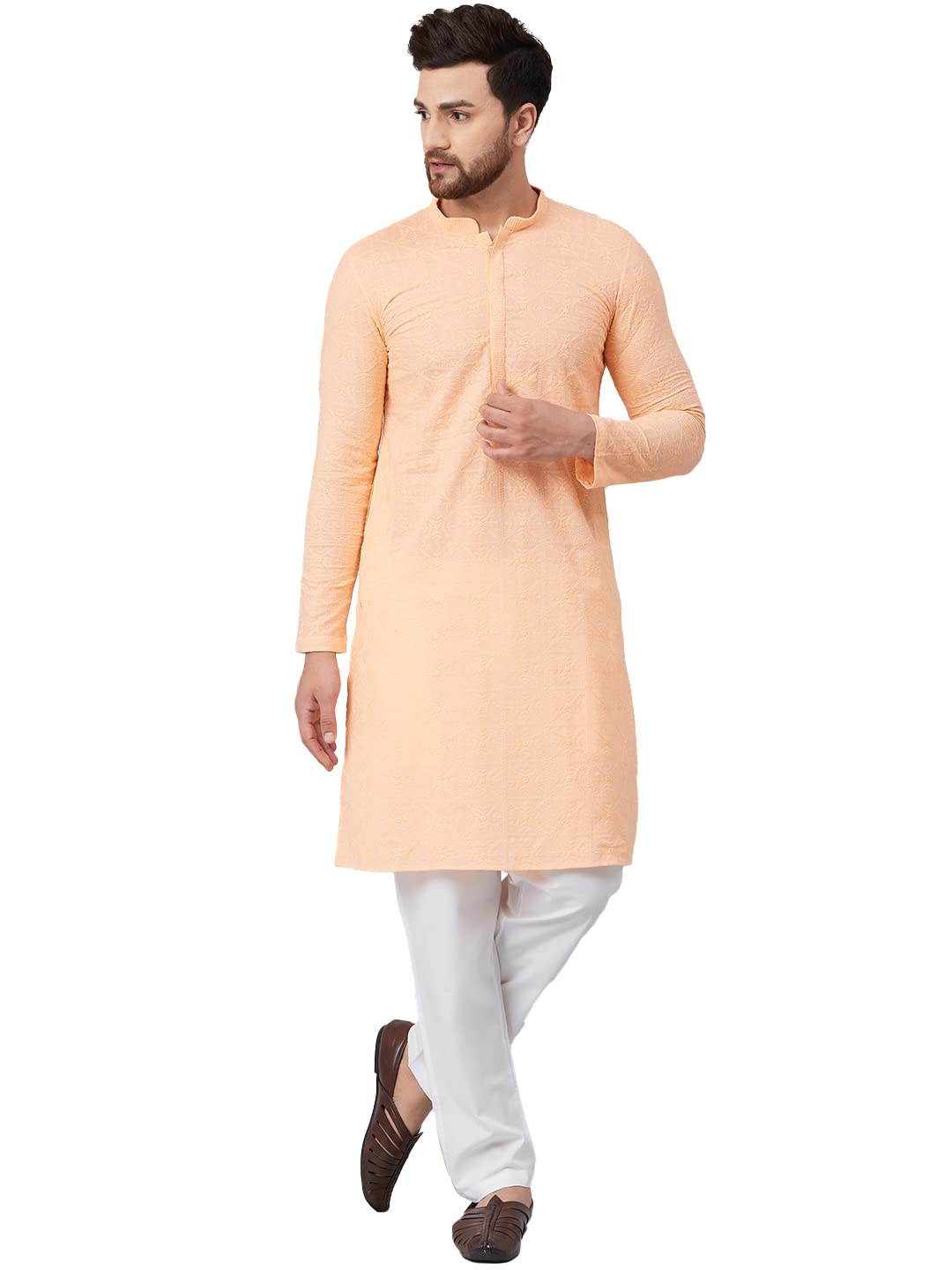 see designs Cotton Regular Mens Kurta-picture-19