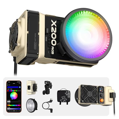 Image of ZHIYUN MOLUS X200 RGB Standard 200W Video Light [Official] Handheld Continuou Output Light Portable Professional Photography Lighting Bowens Mount 2500K~10000K CRI≥95 TLCI≥97 Only 830g (No Battery