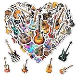 Pack 50 Pcs Cute Guitar Music Stickers for Water Bottles Funny Laptop Luggage Computer Scrapbooking Kids Teens Girls Boys Adults Aesthetic Waterproof Sticker Small Vinyl Decals