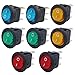 RUNCCI-YUN 8 pcs Interruptor Basculante 12v，Interruptor Redondo，Interruptor Basculante Led，3 Pines 20a 12v Dc Interruptor 12v Coche Para coche o barco con（ 4 colores）